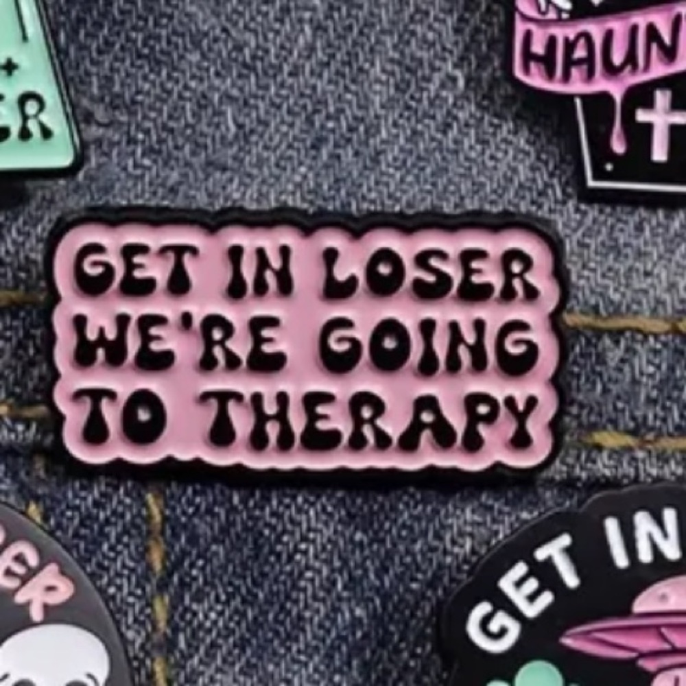 Funny therapy pin